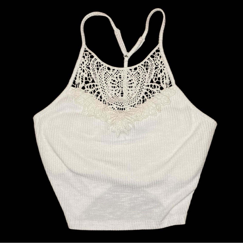 SO White Ribbed Knit Top